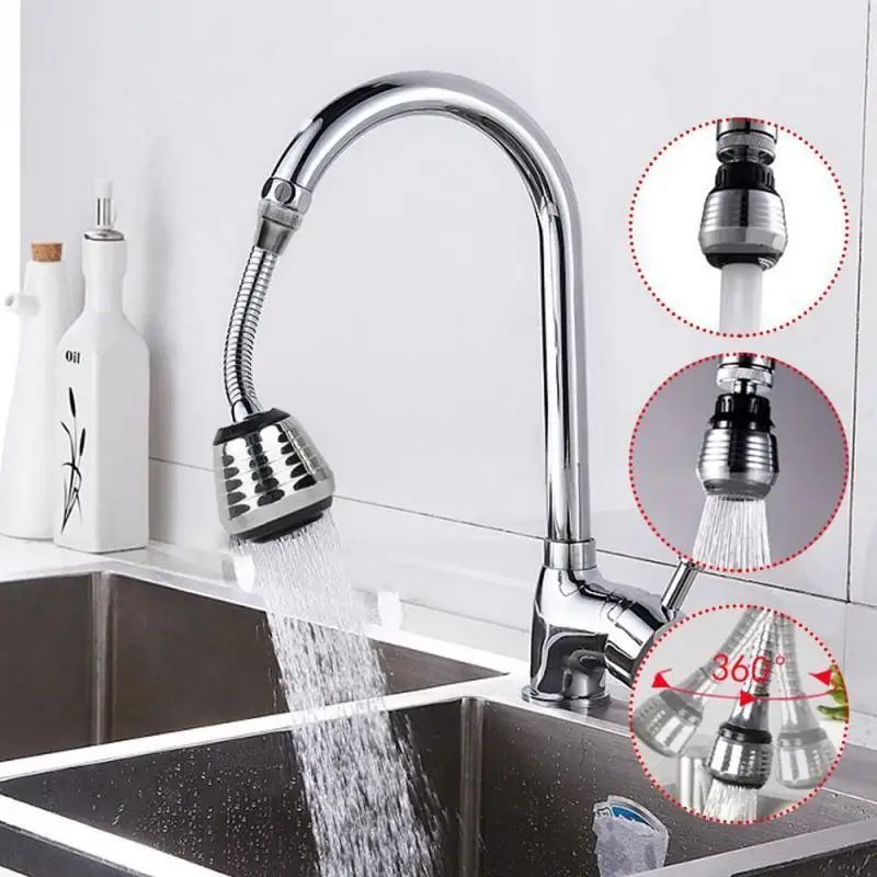 360 Adjustment Kitchen Faucet Extender Dual Mode Water Saving Pressurize Faucet Extender Anti-Splash Bathroom Kitchen Gadget