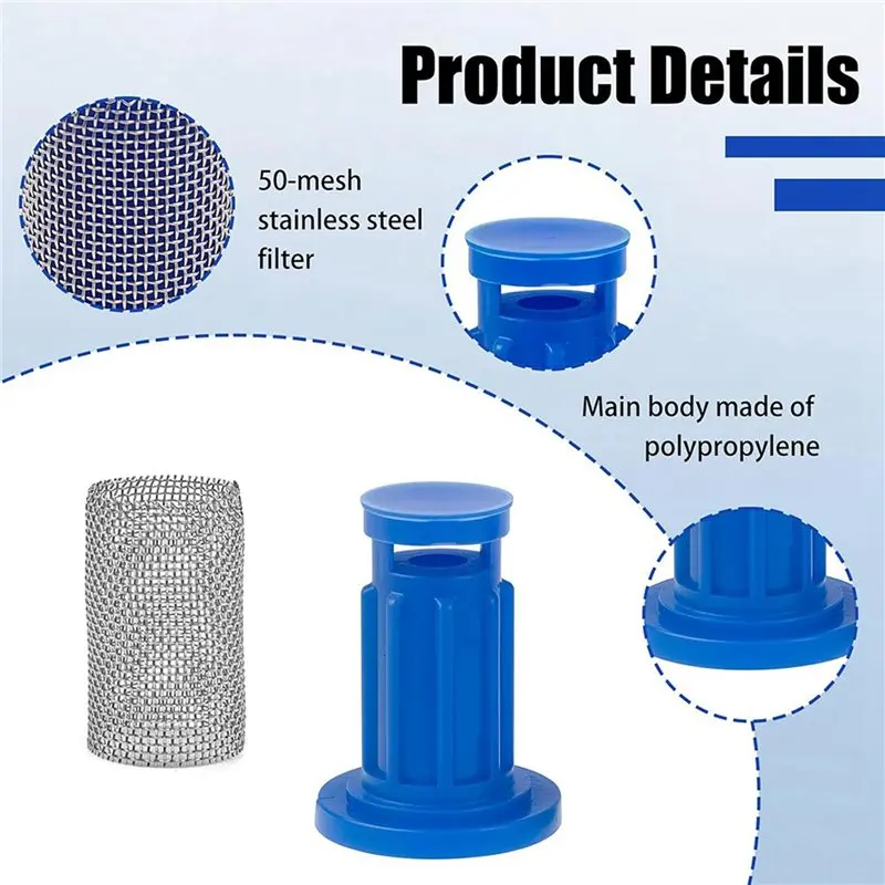 AB34-32Pcs 8079-PP-50 Sprayer Nozzles Strainer For Teejet Sprayer Nozzles,Stainless Steel 50 Mesh Screen image 4