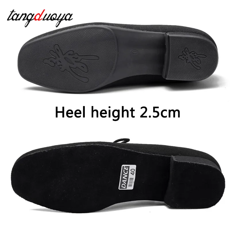 Men Modern Dance Shoes Boys Latin/Tango/Ballroom Shoes Rubber/Soft Sole Low Heels Man Dancing Shoes Black Professional