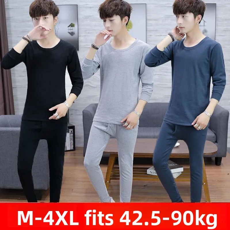 Teenage Boys Cotton Thermal Underwear Set Warm School Uniform High School Middle School Student Home Comfortable Sleepwear