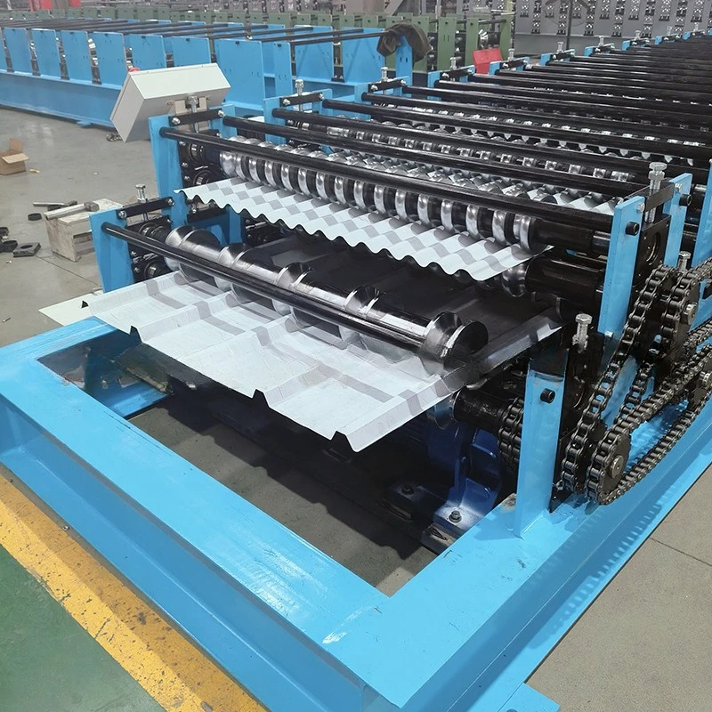 Supply upper-layer small corrugated lower-layer tile press, double-layer roof tile equipment