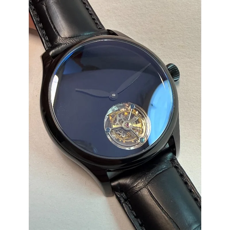 Wordless Tianshu Tourbillon Watch! Imported Crocodile Leather Belt Watch