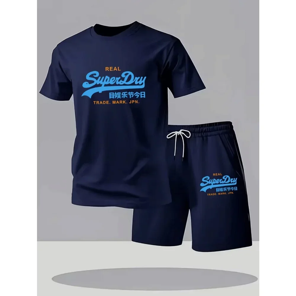Men Sets 2026 Summer Men Clothing Casual Tshirt +Short Two-piece Oversize Men's Short Sleeve Breathable Sports Suit 2-piece Set