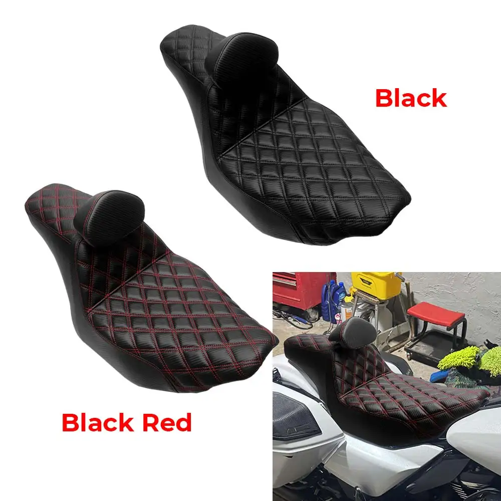 Motorcycle Rider Passenger Seat With Backrest Cushion Fit For Harley Touring Road Glide FLTRX FLTRXSTSE FLTRXL Street Glide FLHX