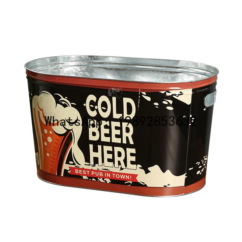 

Beer ice bucket with handle - perfect for bars, ktv, camping, bbq, and outdoor use - champagne oval large capacity ice bucket