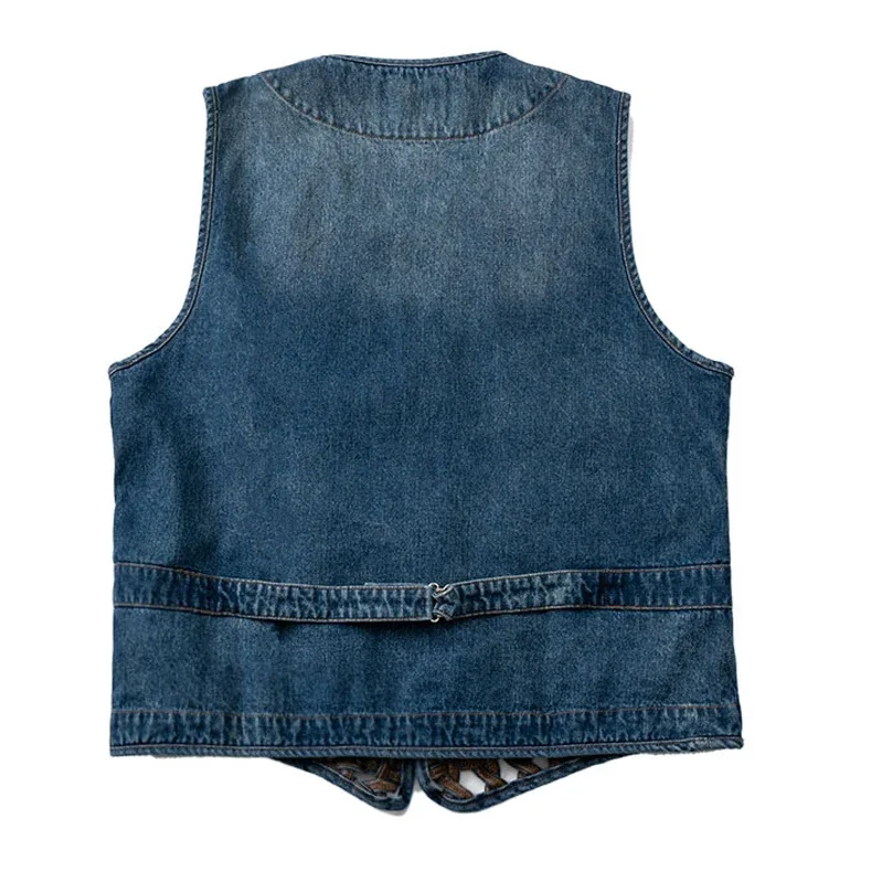 New Arrival Hand Woven Hollowed Out Men's and Women's Casual Loose Denim Vest Jacket High Quality