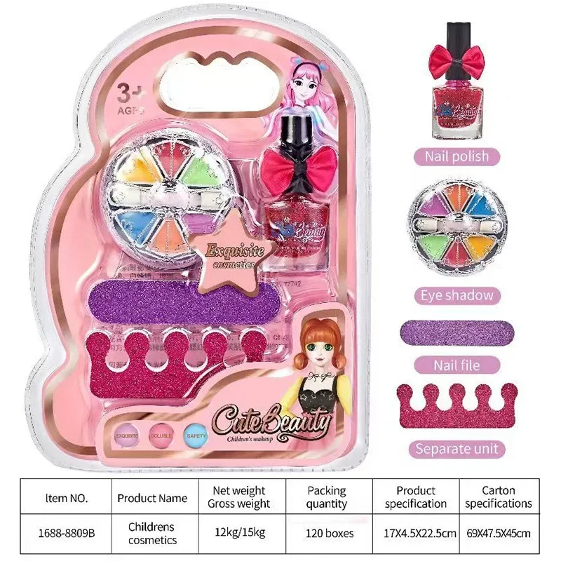 Kit per il trucco dei bambini Lipgloss Eyeshadow lima per smalto per unghie trucco Non tossico principessa ragazza cosmetici regalo di natale lavabile per bambini