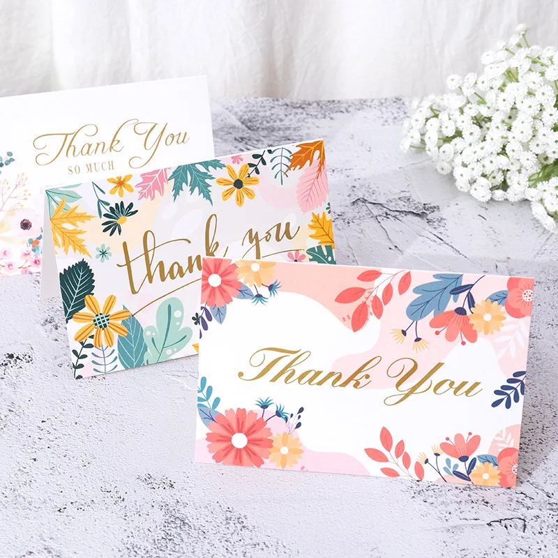 Hand-painted Greeting Card Small Fresh Flowers Aftersales Card Flower Shop Mother's Day Gift Thank You Card Invitations Cards