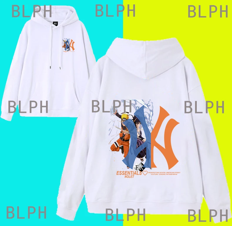 Uma família de três Naruto Joint suéter pai-filho com capuz esportivo de outono e inverno