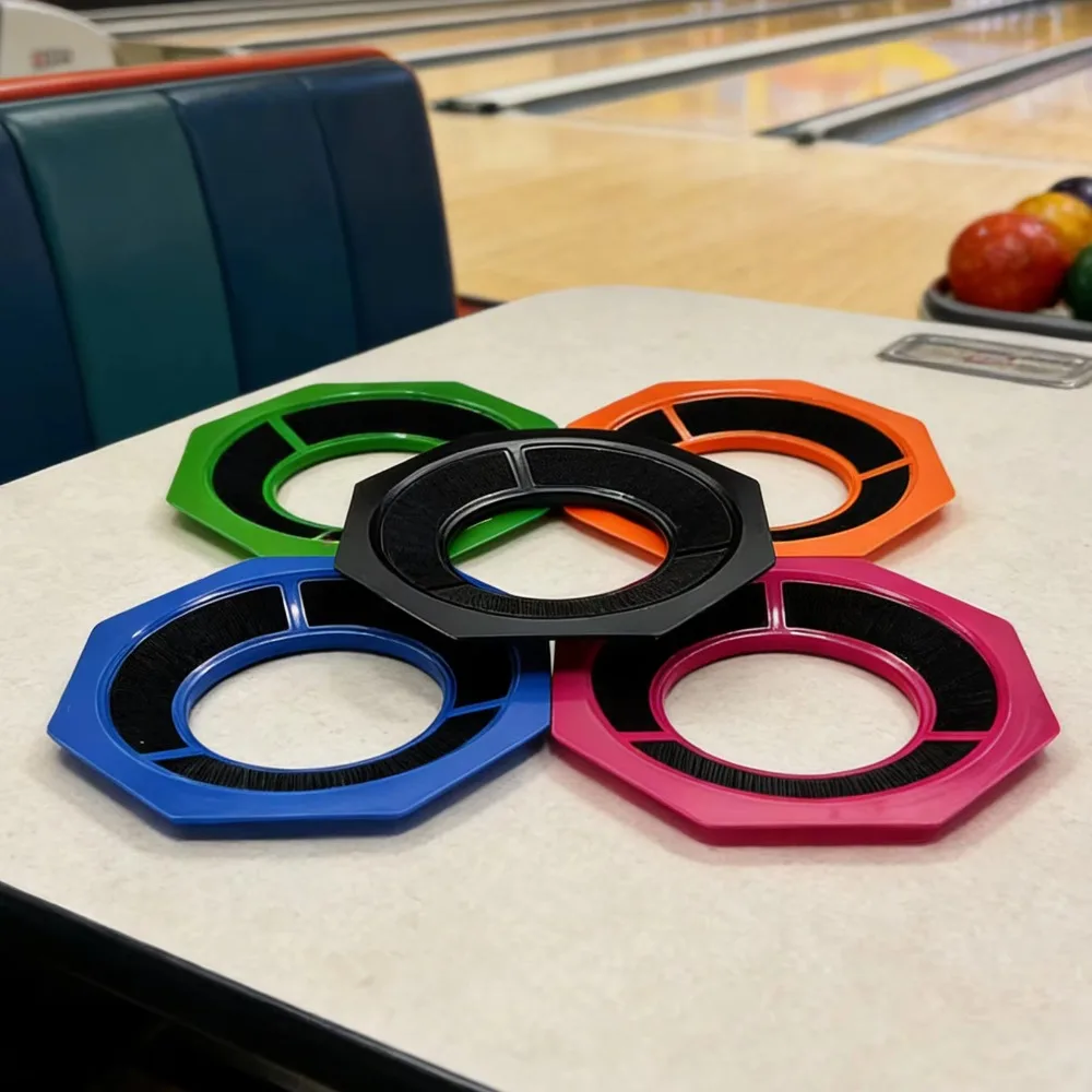 Picture 4: 2-in-1 Bowling Ball Holder Hexagon Reusable Bowling Ball Siding Pad Holder with Sandpaper Non-Slip Bowling Ball Base
