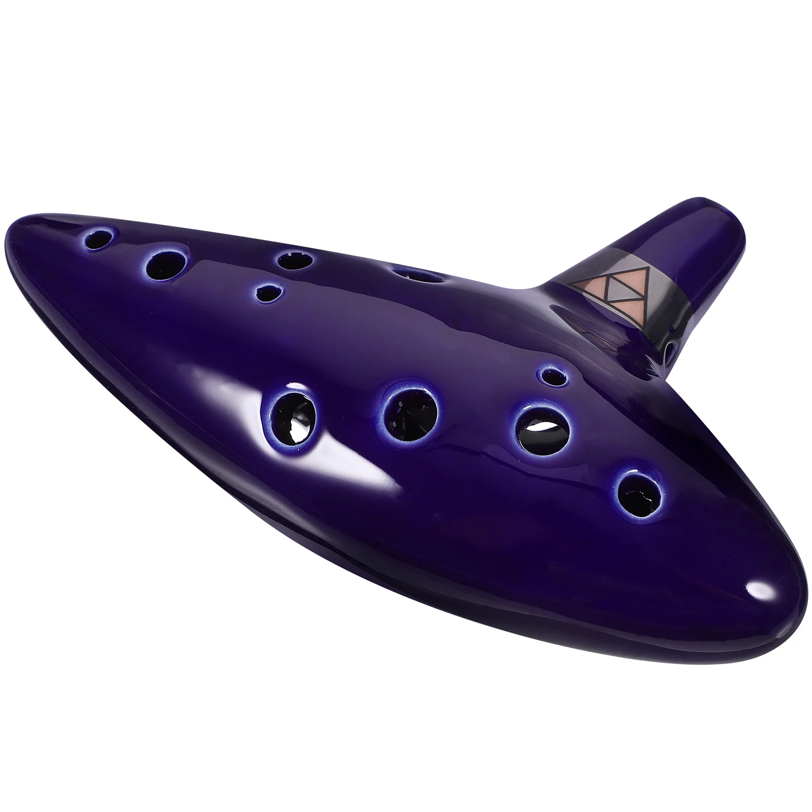 

Alto C Ocarina Flute 12 Holes Ceramic Blue 59x374x185mm Lanyard 24to32cm Music Gift Collectors Beautiful Sound