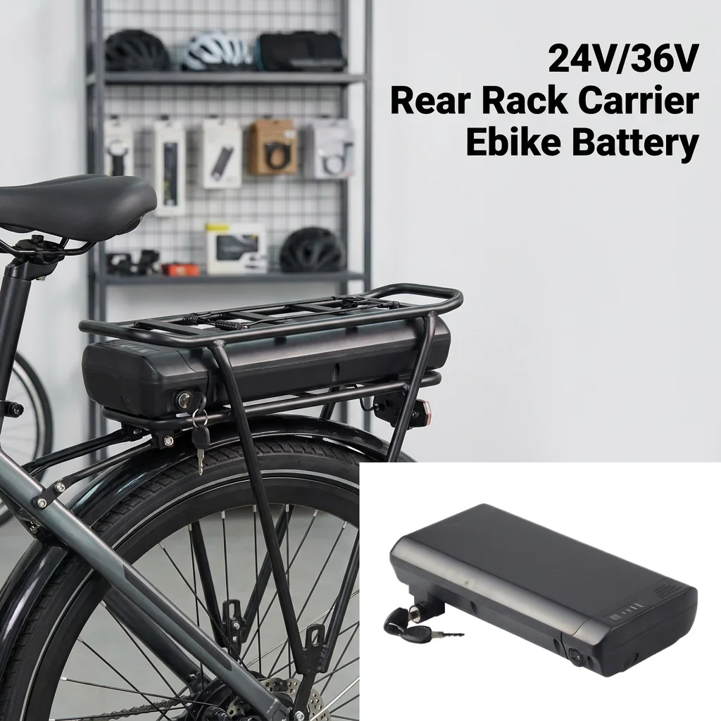 5 Pin E-Bike Black Rear Rack Battery 24V 36V 7.5Ah 7.8Ah 10.5Ah 12Ah 14Ah Li-ion Battery for Surpass VAYA CB1 Mini Classic Ebike