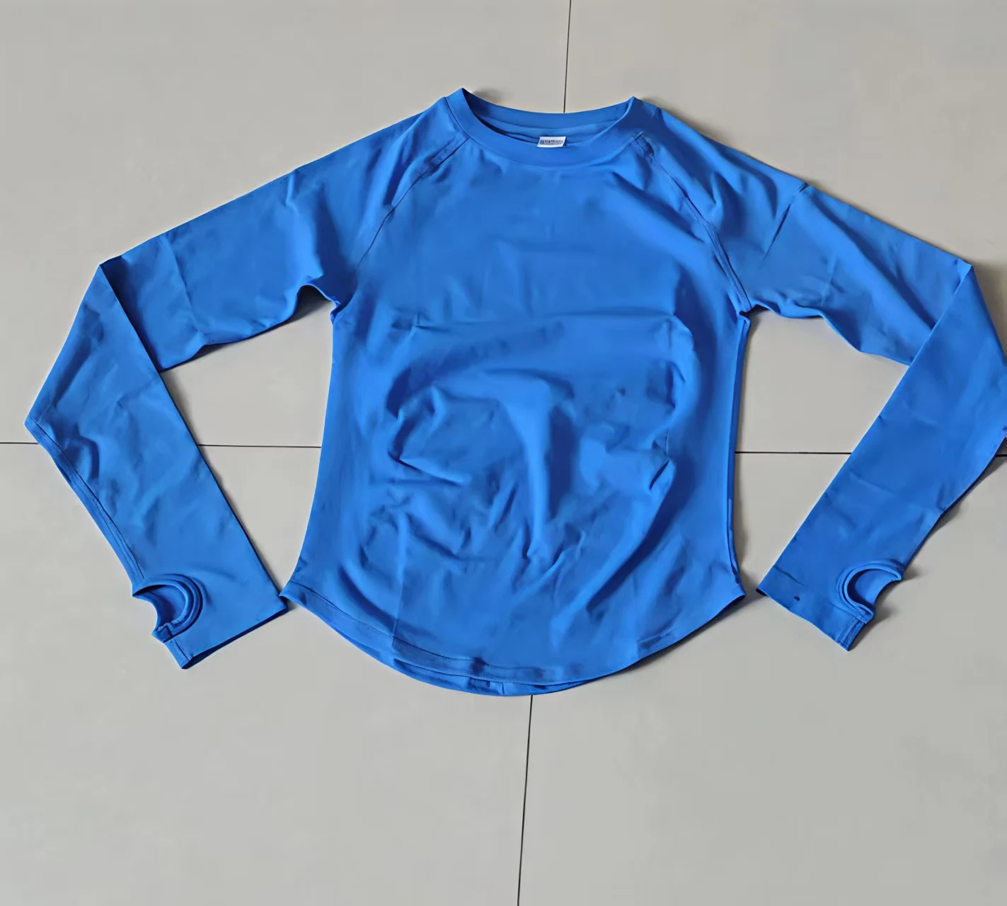 Longline Long Sleeve Top For Women Gym Crop Top With Thumb Holes Yoga Quick Dry Running Sports Shirts Top Workout Clothes