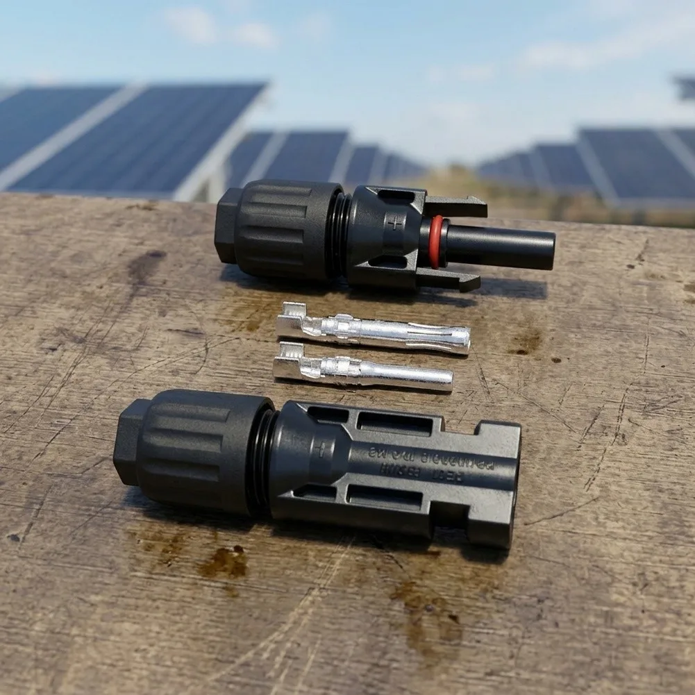 100 Pairs Panel Connectors With 200pcs Crimp Metal Terminals Red Copper 10AWG IP67 Waterproof Solar PV Panel Connectors Kit