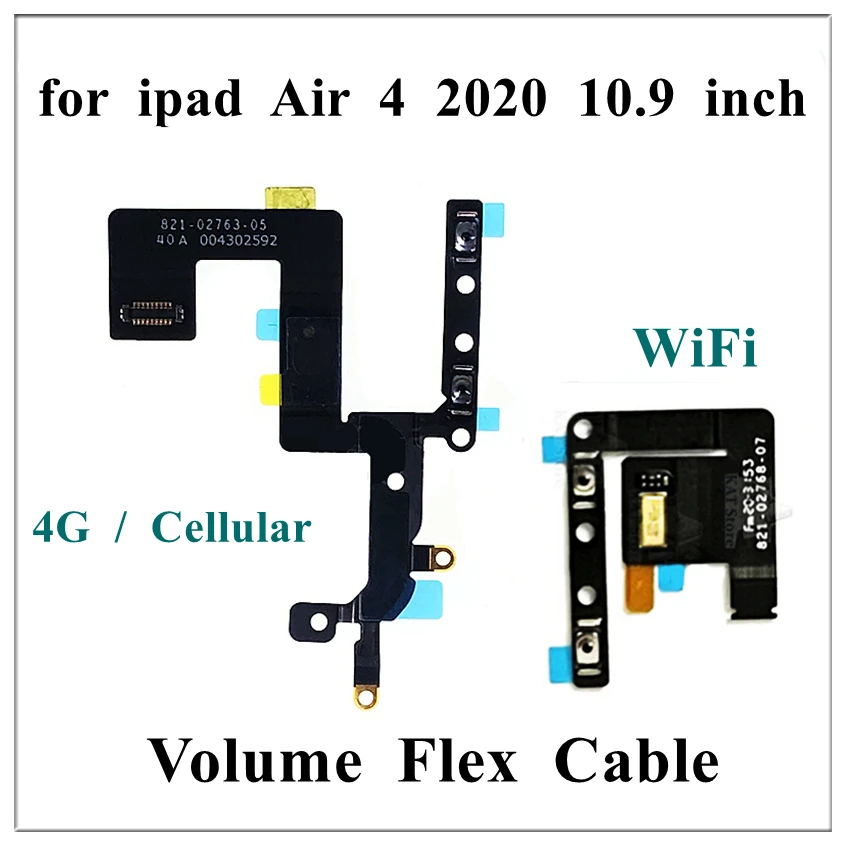 

1Pcs Volume Button Key Microphone Flex Cable Replacement For iPad Air 4 2020 10.9 Inch Air4 Repair Parts