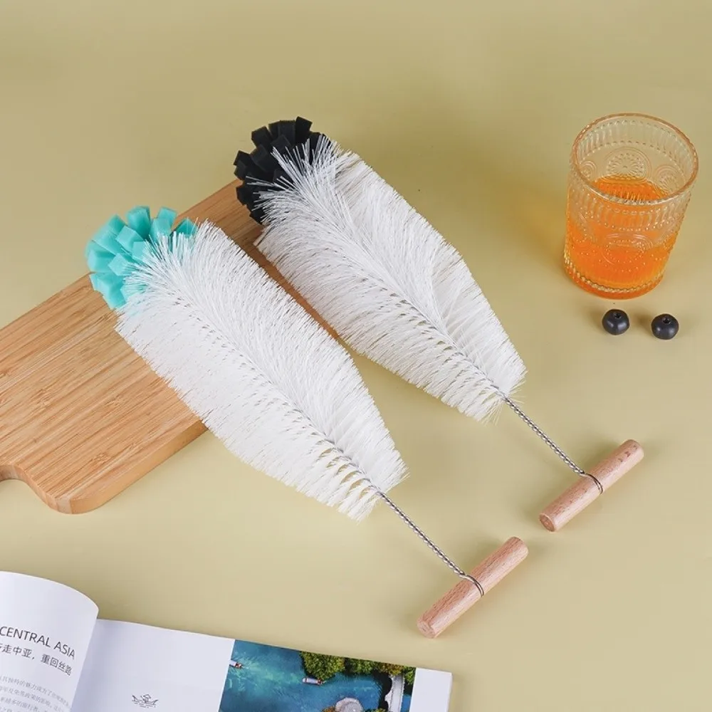 

Гибкая щетка для мытья бутылок с длинной ручкой, инструмент для чистки стеклянной посуды, губчатая щетка для стеклянных банок