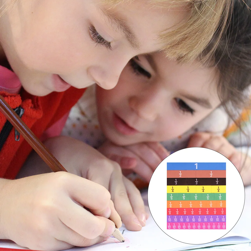1 Satz 1 Satz mathematischer Bruchblöcke, bunte pädagogische magnetische Eva-Stücke, Lernmanipulationen, Lehrmittel für Kinder