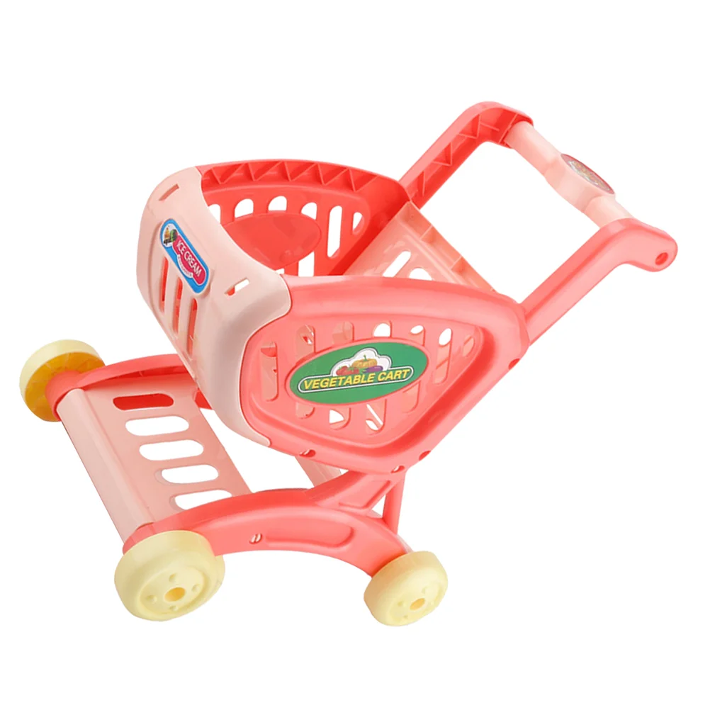 Carrito de compras para niños, juguetes, estantes de almacenamiento para muñecas, carrito de simulación, comestibles simulados para niños