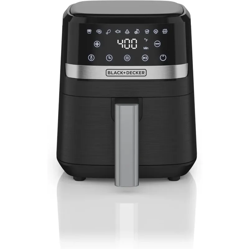 Purificare la friggitrice ad aria, Timer da 60 minuti e spegnimento automatico, Touchscreen a LED con 9 preimpostazioni, 1500w fino a 400 F