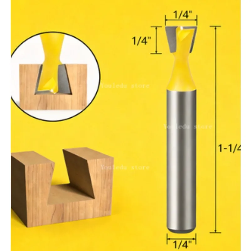 6mm Shank 1/4 Dovetail Joint Router Bits Set 14 Degree Woodworking Engraving Bit Milling Cutter for Wood
