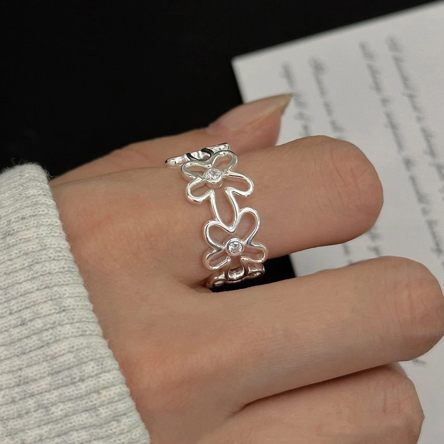 

Женское Открытое кольцо из серебра 925 пробы, с перфорацией