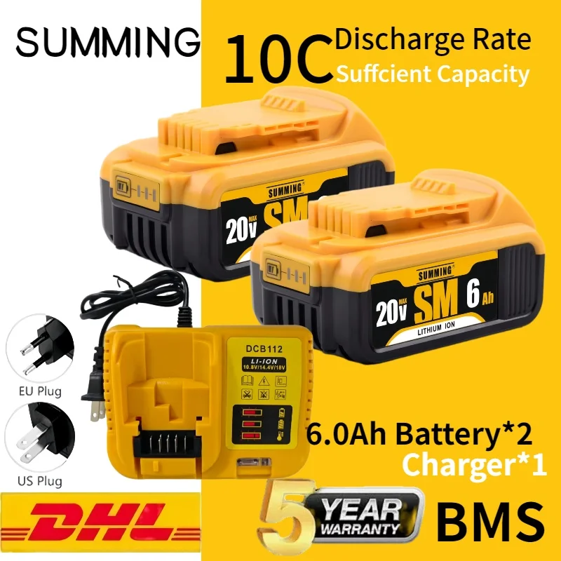 

For Dewalt 18V/20 Volt MAX⚡DCB200 Lithium BatteryReplacement 20V DCB203 DCB184 DCB182DCB181 DCB182 DCB201 DCB206 Charger