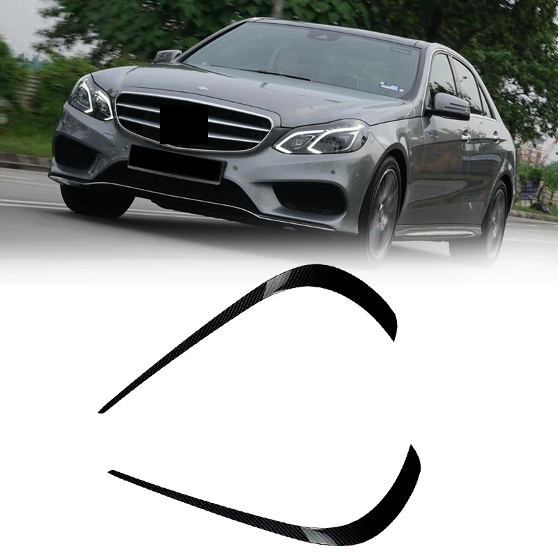 Front Bumper Splitter Spoiler Fog Light Canard For Mercedes-Benz E-Class W212 Facelift 2013-2015