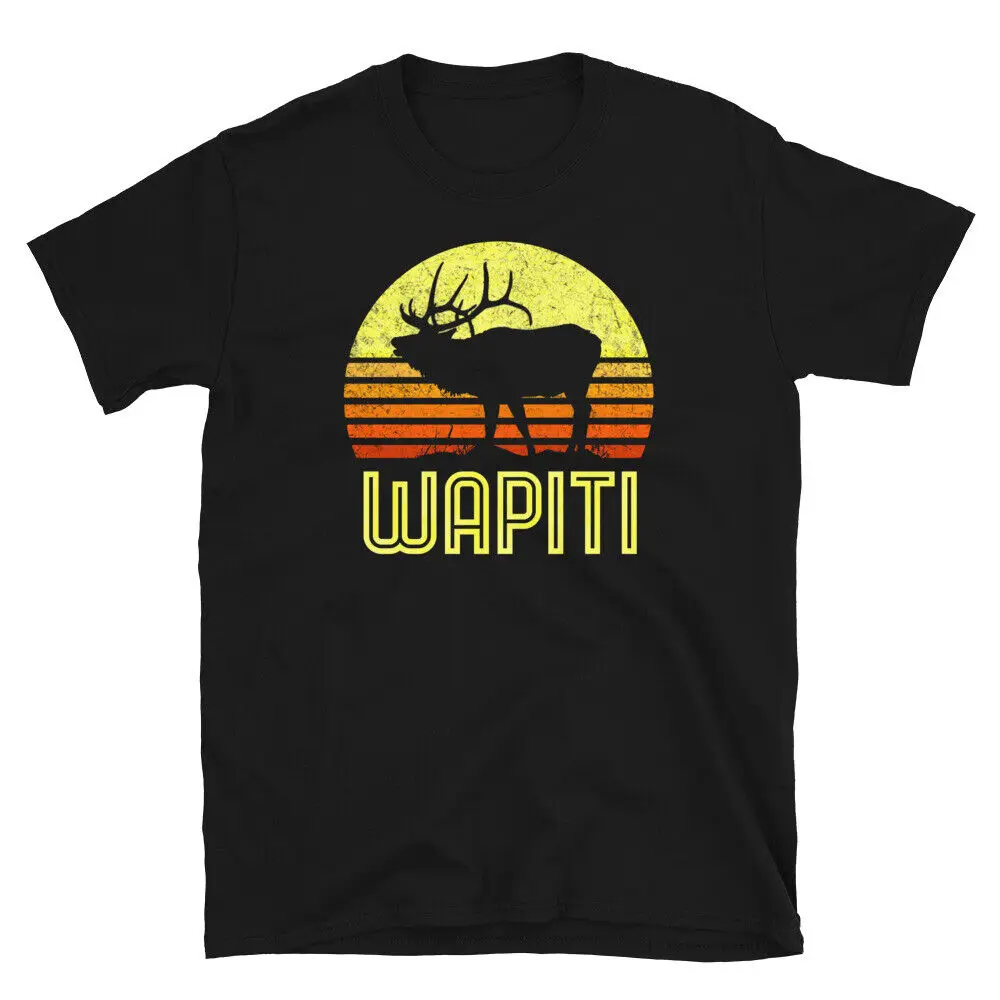 Wapiti Elk Hunter Dad Vintage Retro Sun Bow Hunting Tee T-Shirt Anime Graphic T-shirts For Men Clothing Women Tees High Quality