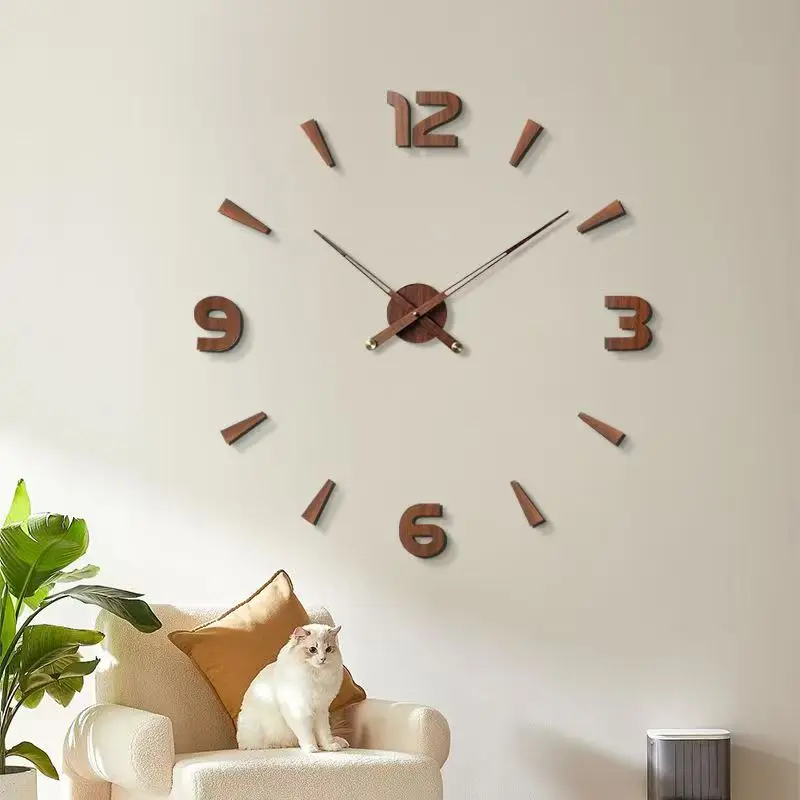 Creative Wall Clock Stickers Modern Brief Retro Wall Clock Living Room Aesthetic Kitchen Design Clocks Luxury Home Decoration