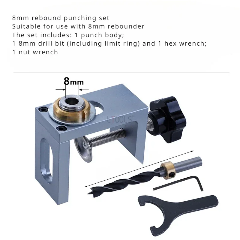 Imagem -05 - Rebound Punching Cabinet Door tipo de Imprensa com Posicionamento Preciso Placa de Madeira Tenon Punching Ferramenta Auxiliar Faça Você Mesmo mm 10 mm 12 mm