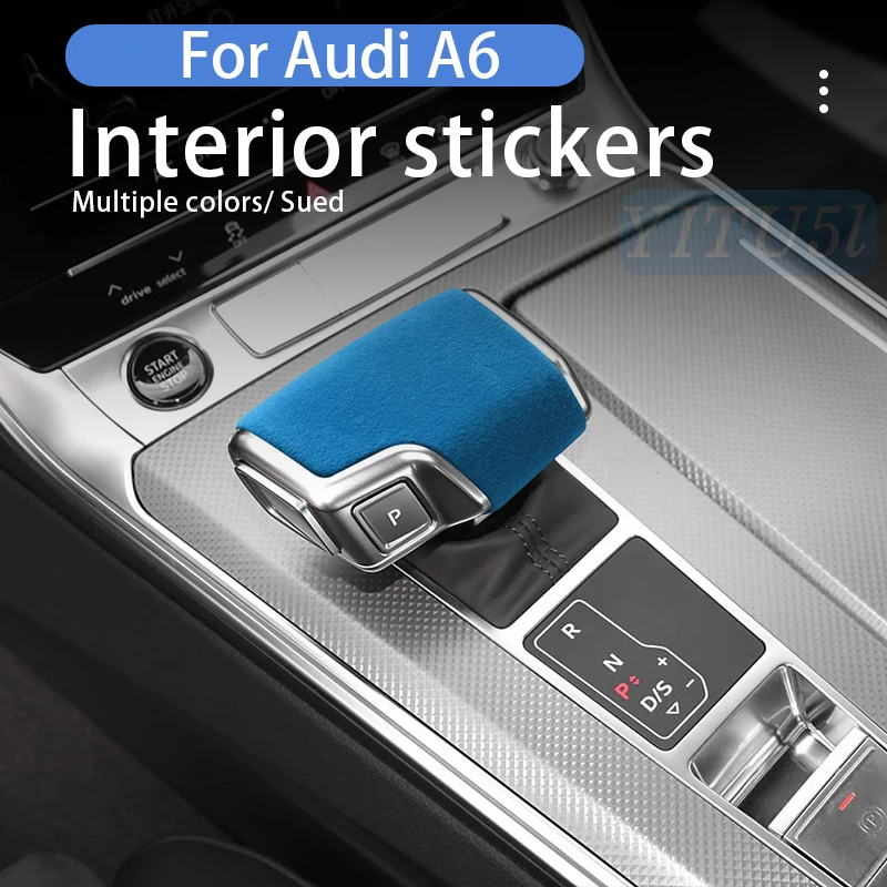 

For Audi A6 A7 SQ8 RS6 RS7 Q8/S8 Gear Shift Knob Cover Trim Suede Made of Alcantara Sport Car Interior C8 Accessories