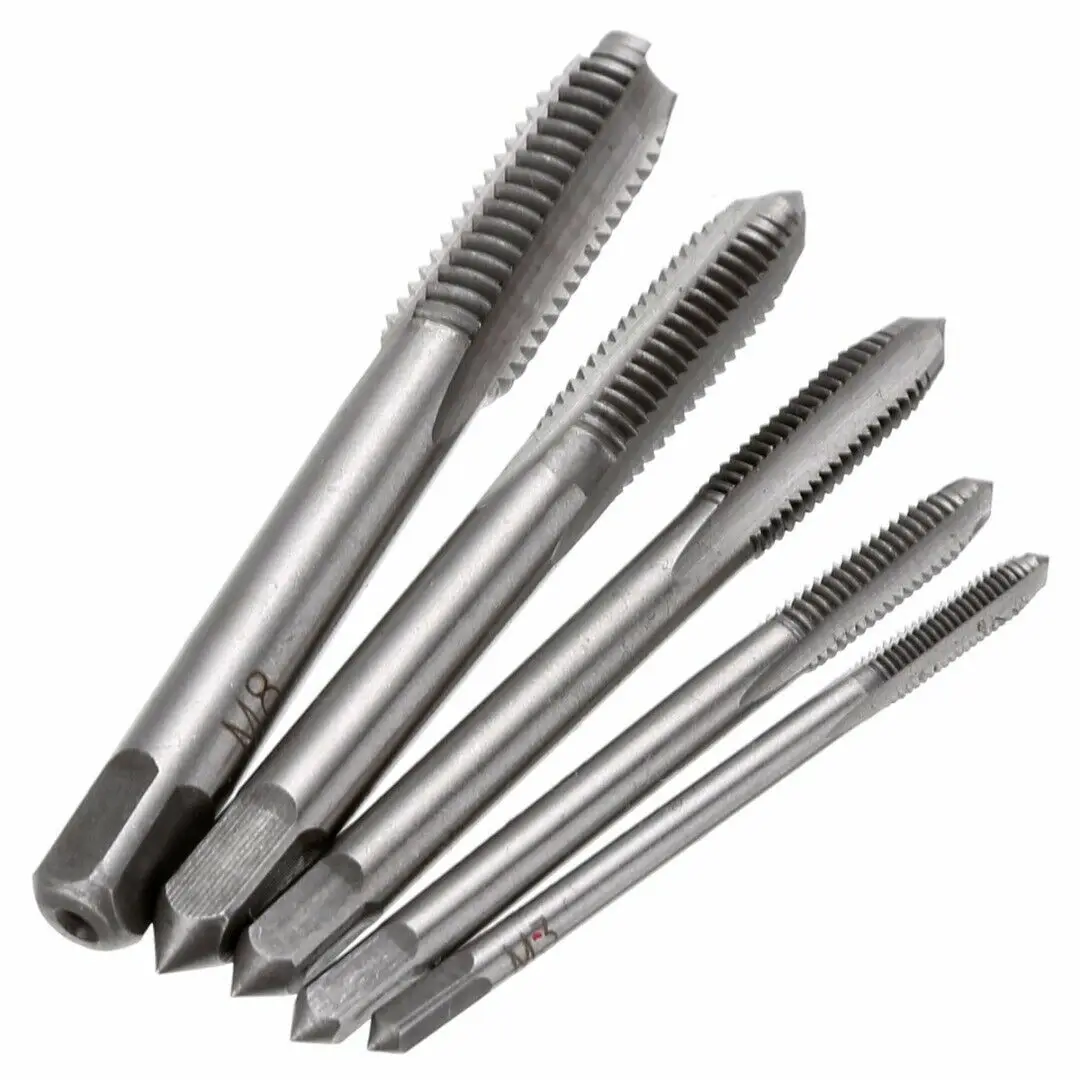 HSS Metric Tap Drill Set 5PCS for M3 M5 M6 M8 Machine Threading with Hexagon Handle for Auto Repair & Machinery Maintenance