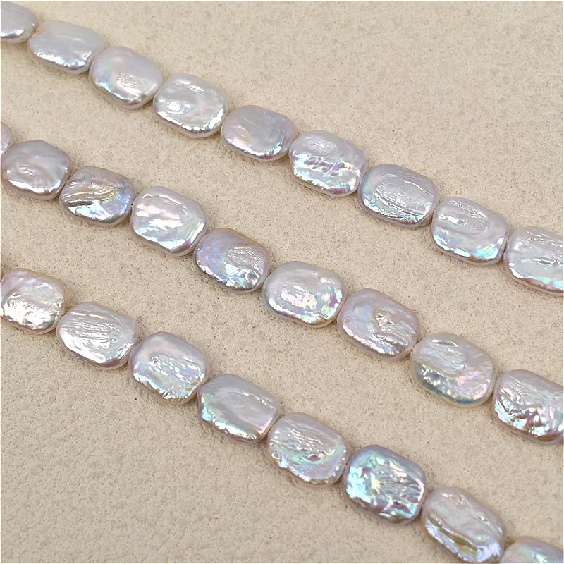 12x16mm 4A Well Polished White Rectangle Freshwater Pearl Loose Beads Rare Natural Pearls For Necklace Bracelet Handmade Jewelry