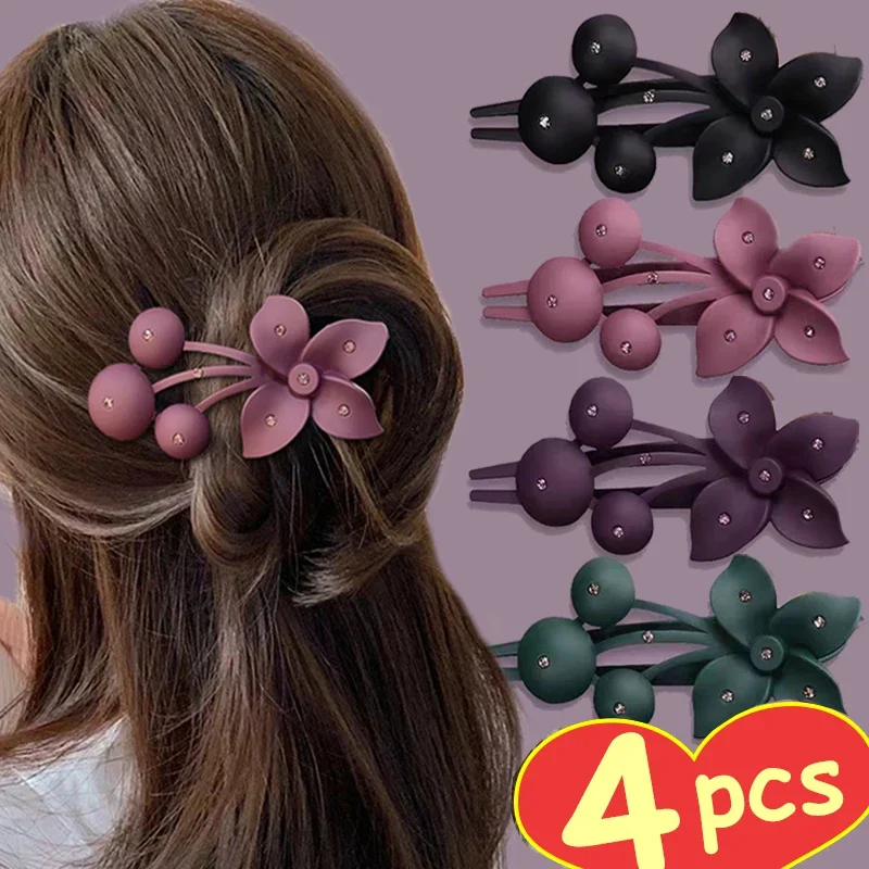 Matte Flower Hair Clips for Women Duckbill Bendy Hairpin Hair Claws barrettes Accessories for Back of Head Pieces Decoration