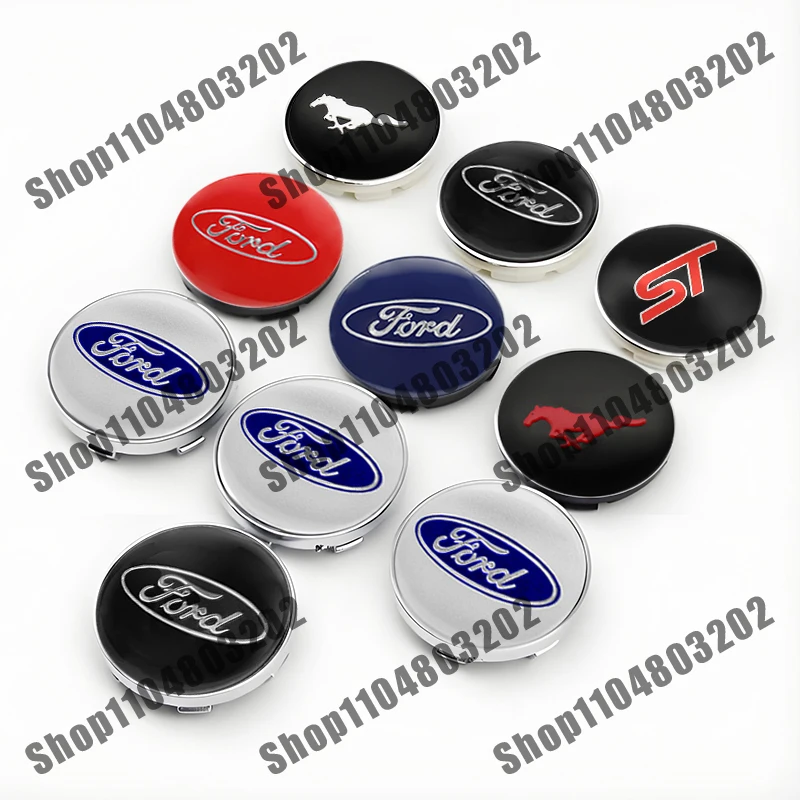 4 Uds 56mm + 60mm tapas de cubo de centro de rueda de coche pegatinas cubierta de llanta de coche para Ford ST-line Focus 2 3 Mondeo Ecosport Kuga Mk4 Fiesta Mk3