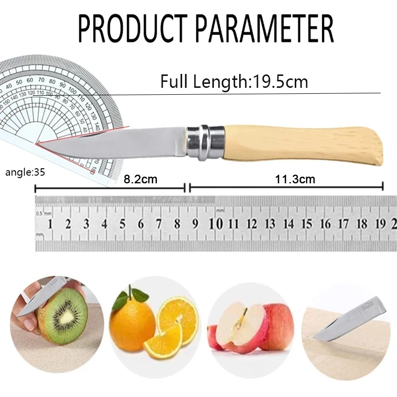 High Hardness Stainless Steel Folding Fruit Knife Household Vegetable Slicing Knife Kitchen Folding Portable Paring Knife