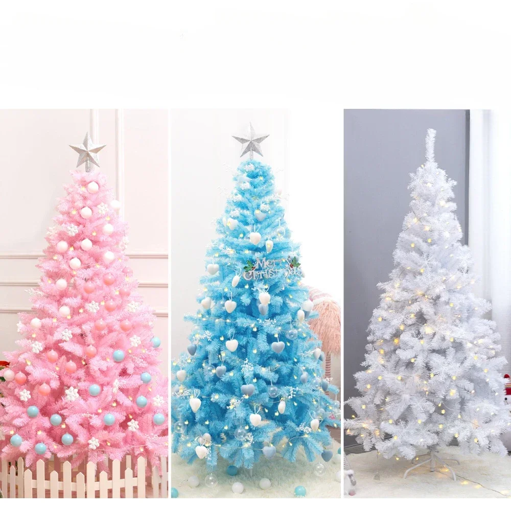 

pink Christmas Tree 180cm/6ft Large Artificial Xmas Tree Pink Flame Retardant Fir Tree with Metal Stand for Рождество Navideño