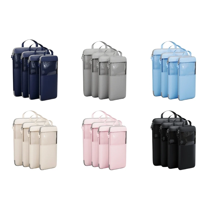 

Set of 4 Efficient Luggage Organization Bags Functional Organized Packing Container Expandable Compression Cubes Bags