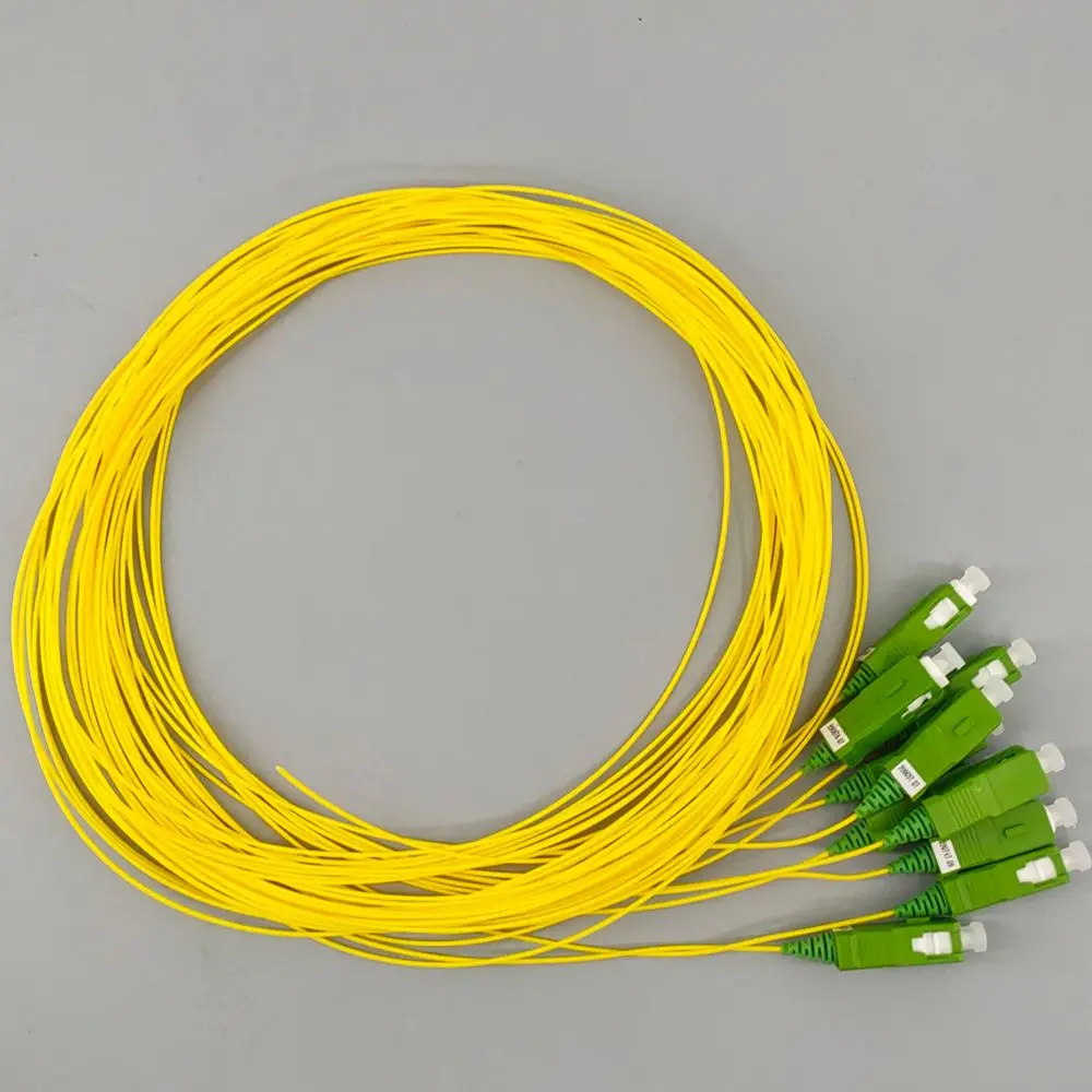 10pcs SC/APC Fiber Pigtail Single Mode Simplex 9/125μm 2m 0.9mm Indoor FTTH Fiber Optic Network Extension Cord