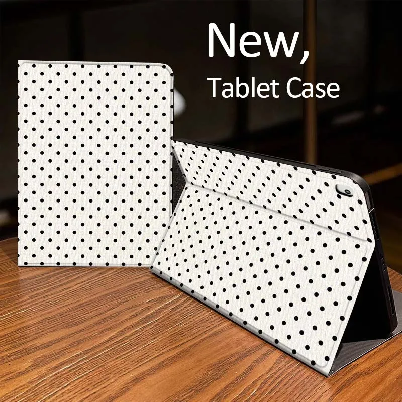 

Black Polka Dot Pattern Case For iPad Pro mini Air 1 2 4 3 5 6 7 8gen 9gen 11 M2 M3 M4 6th 7th 10th 11th Gen 2025 Tablet