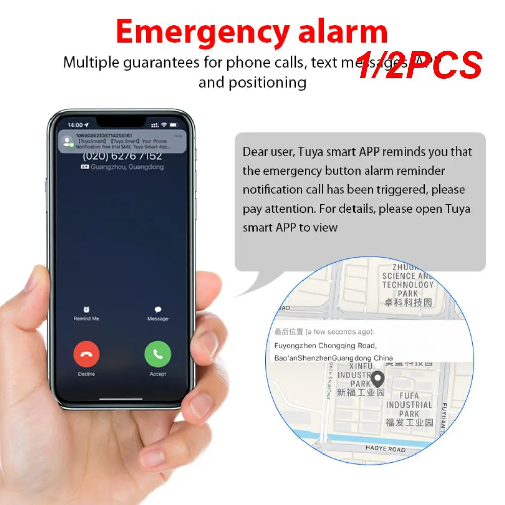 Tuya อุปกรณ์แจ้งเตือนเพื่อความปลอดภัยสำหรับเด็กนอกบ้าน, 1/2ชิ้น
