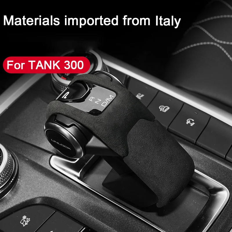 

For Tank300 Great Wall TANK 300 2021 2022 2023 2024 A lcantara Suede Car Gear Shift Knob Trim Cover Gears Head Lever Accessories