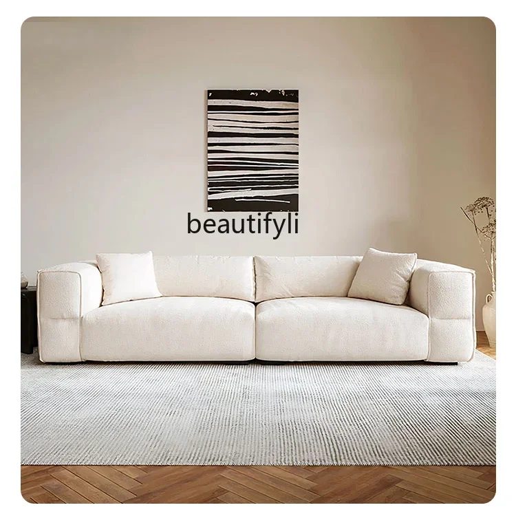 

Xiaoli Fabric Sofa Small Apartment Living Room Nordic Simple Light Luxury Straight Row Tofu Block