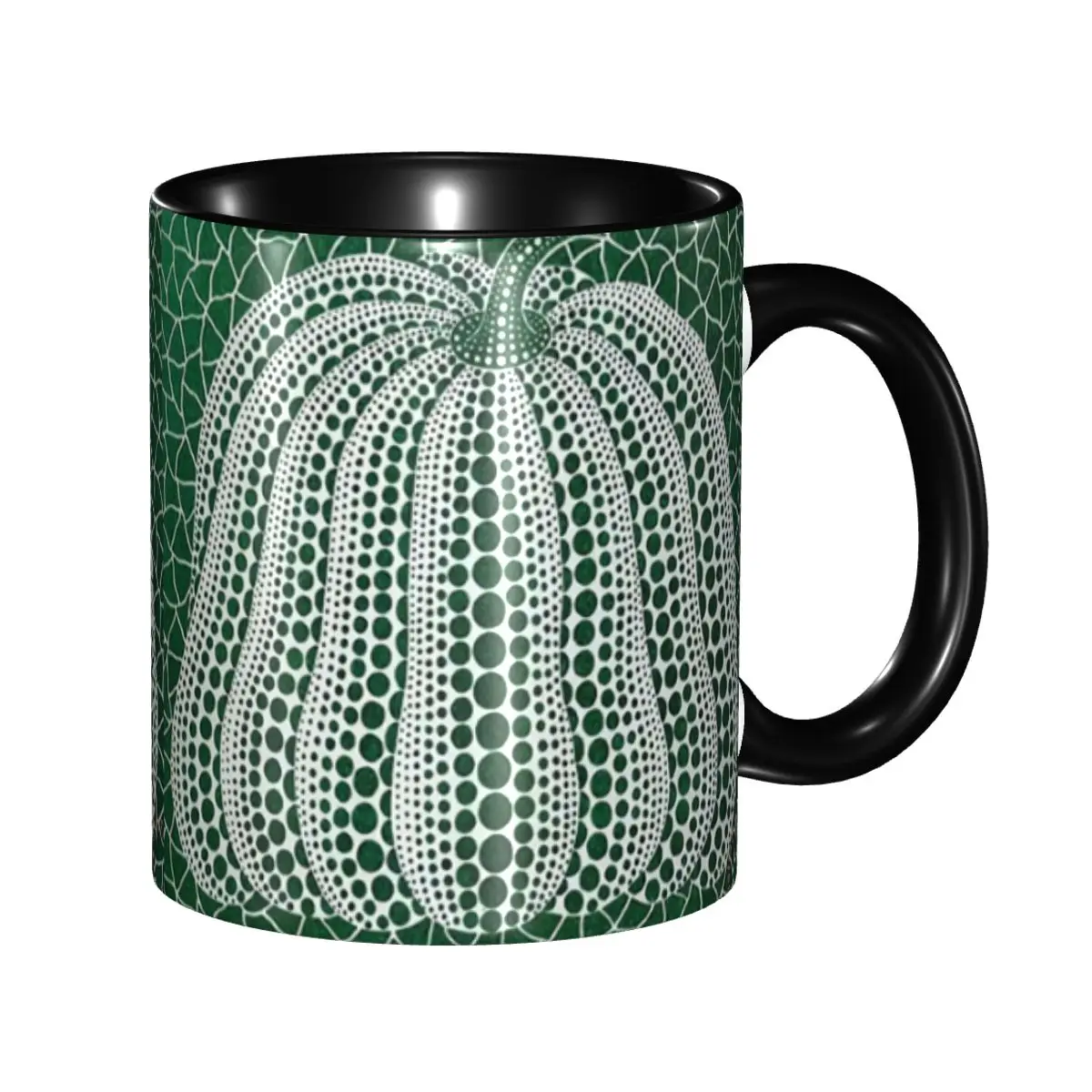 

Pink Polka Dot Yayoi Kusama Abstract Art Pumpkin Polka Coffee Mug DIY Customized Ceramic Milk Tea Mug