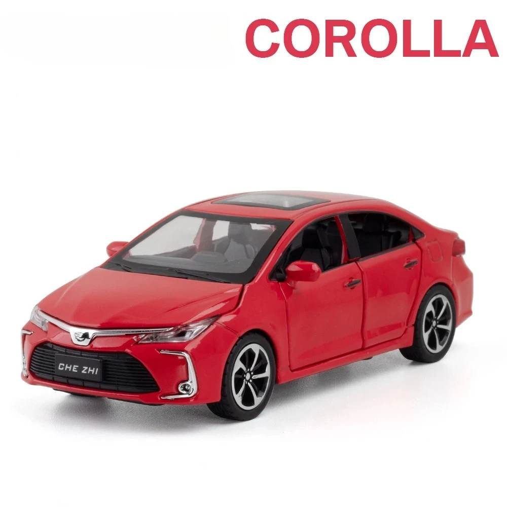 1:32 Corolla Hybrid Alloy Car Diecasts Toy Vehicles Car Model Sound and light Pull back Car Toys For Kids Gifts