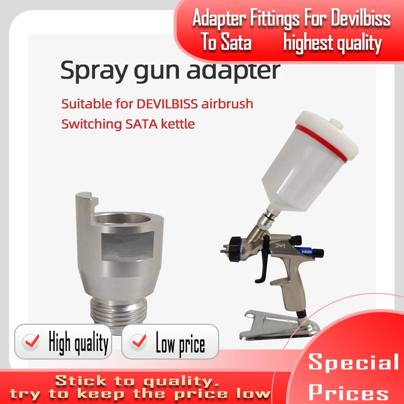 Disposable Paint Gun Pot Adapter Fittings for Devilbiss /Sata Airbrush Measuring Cup Joints