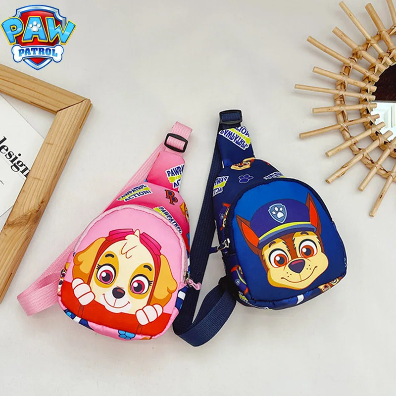 Paw Patrol-Kawaii Anime Saco Peito para Crianças, Bolsas de Ombro para Meninos e Meninas, Mochila de Viagem, Bolsa Crossbody, Presentes Bonitos