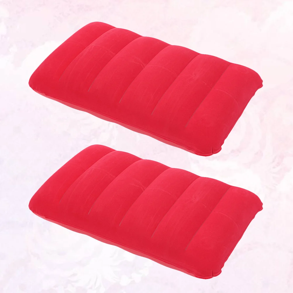 

2 Pcs Portable Inflation Cushion Waist for Office Nap Camping Pillow PVC Flocking Inflatable Pillows Foot