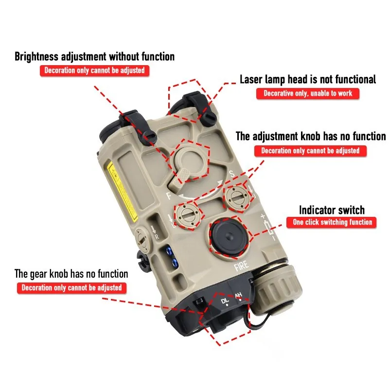 Dulogl-Lampe de poche Eotseats Ogl Airsoft à lumière LED blanche, indicateur en nylon constant sur la chasse, pas de laser adapté 20mm, Picatinny