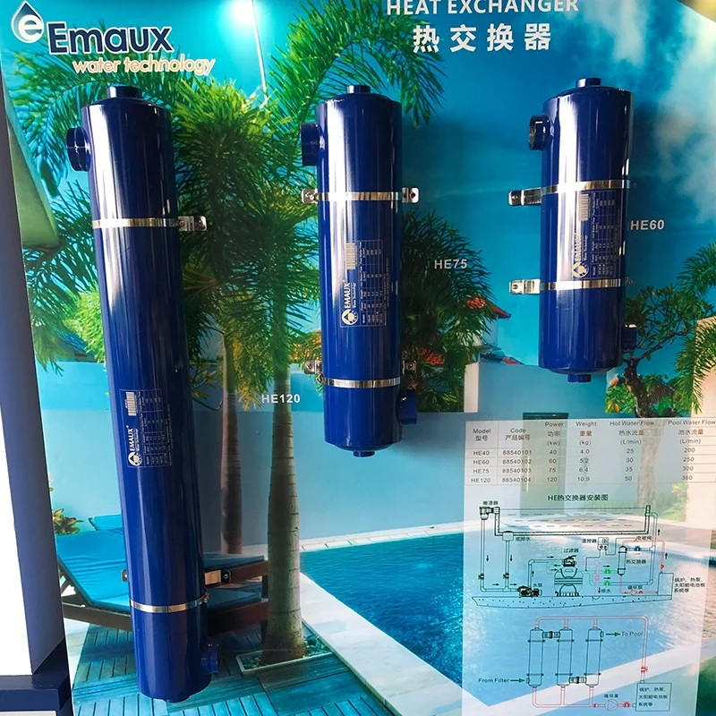 EMAUX swimming pool equipment accessories stainless steel heat exchanger shell and tube heat exchanger